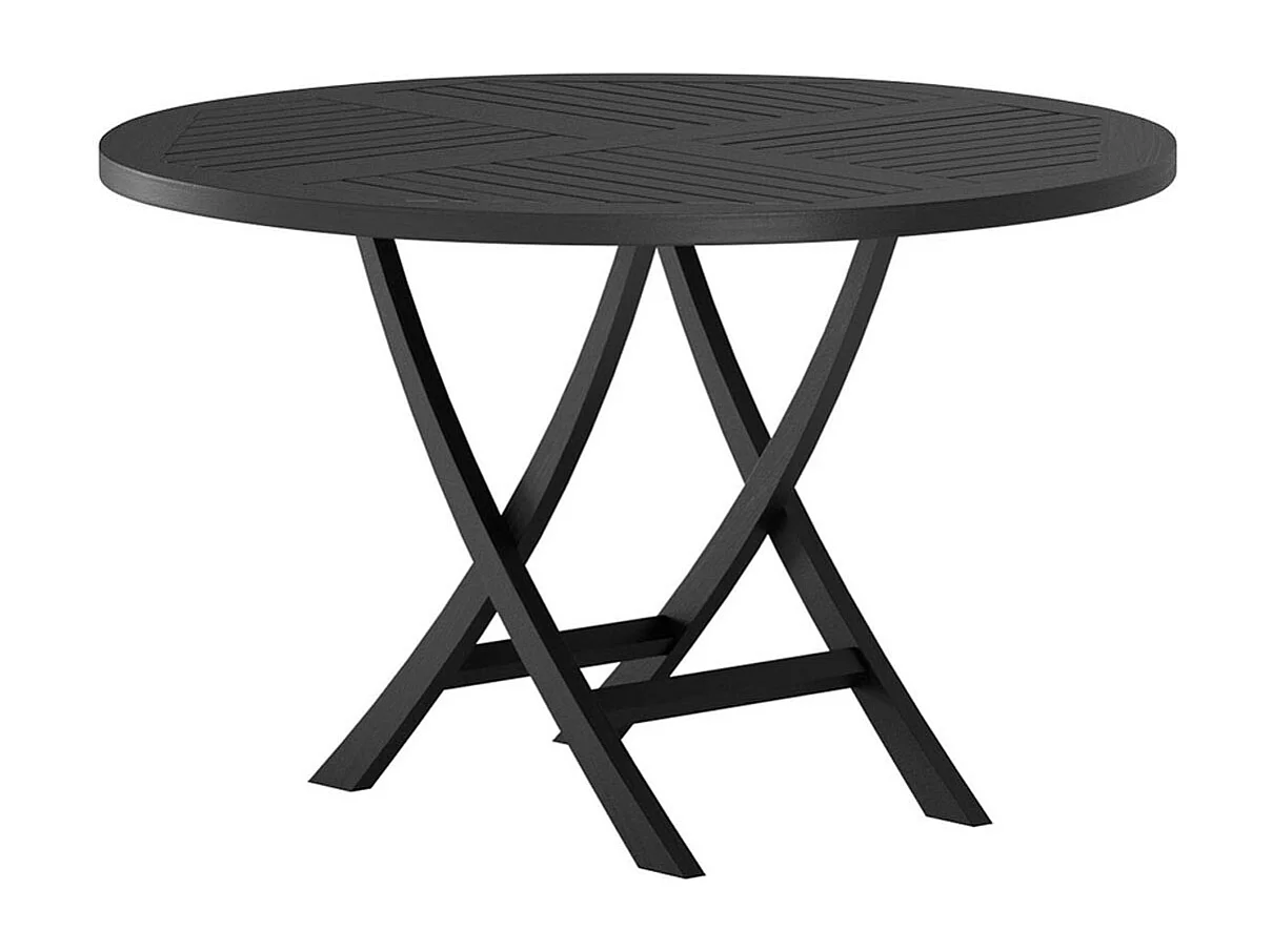 Table de Jardin Ronde "Kenya" 120cm Noir