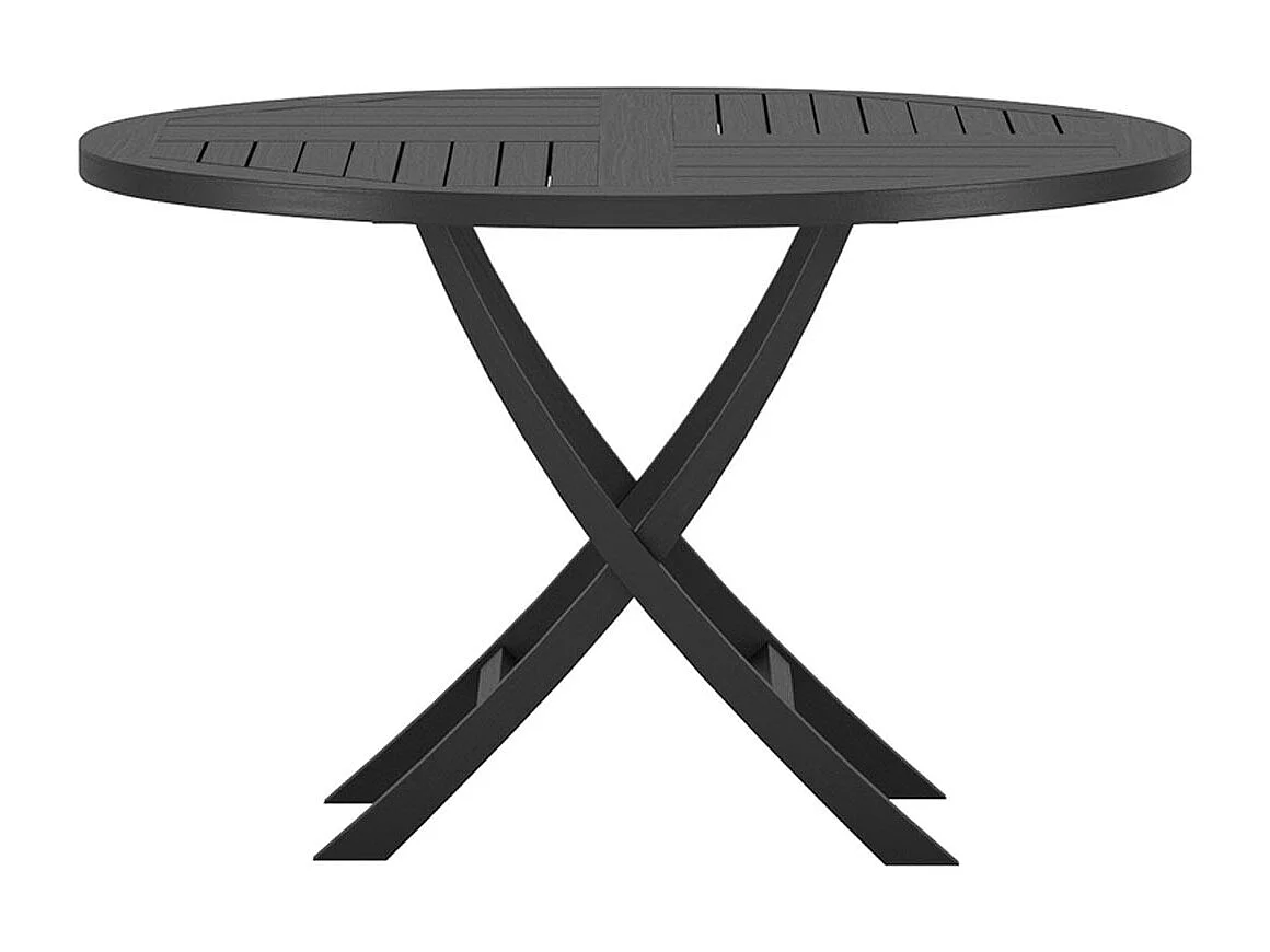 Table de Jardin Ronde "Kenya" 120cm Noir