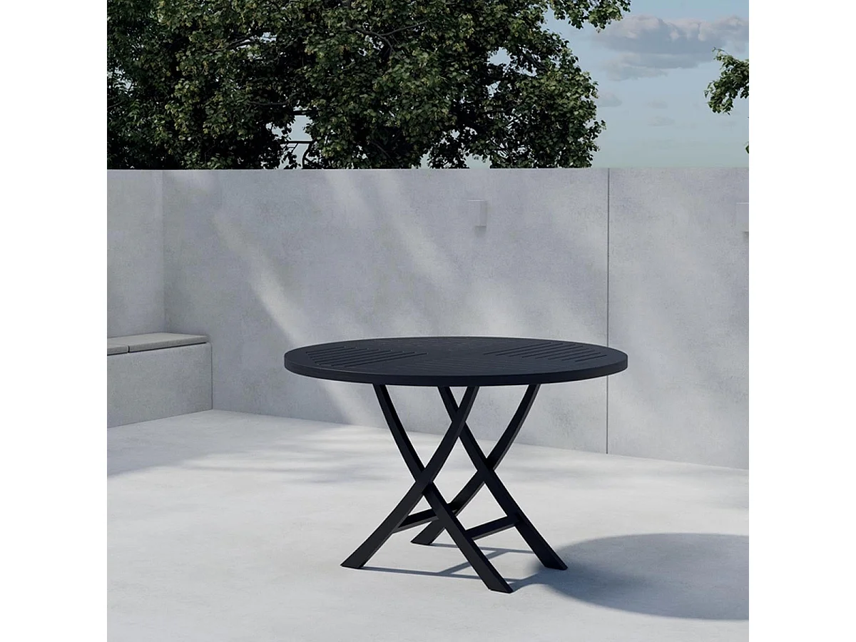 Table de Jardin Ronde "Kenya" 120cm Noir