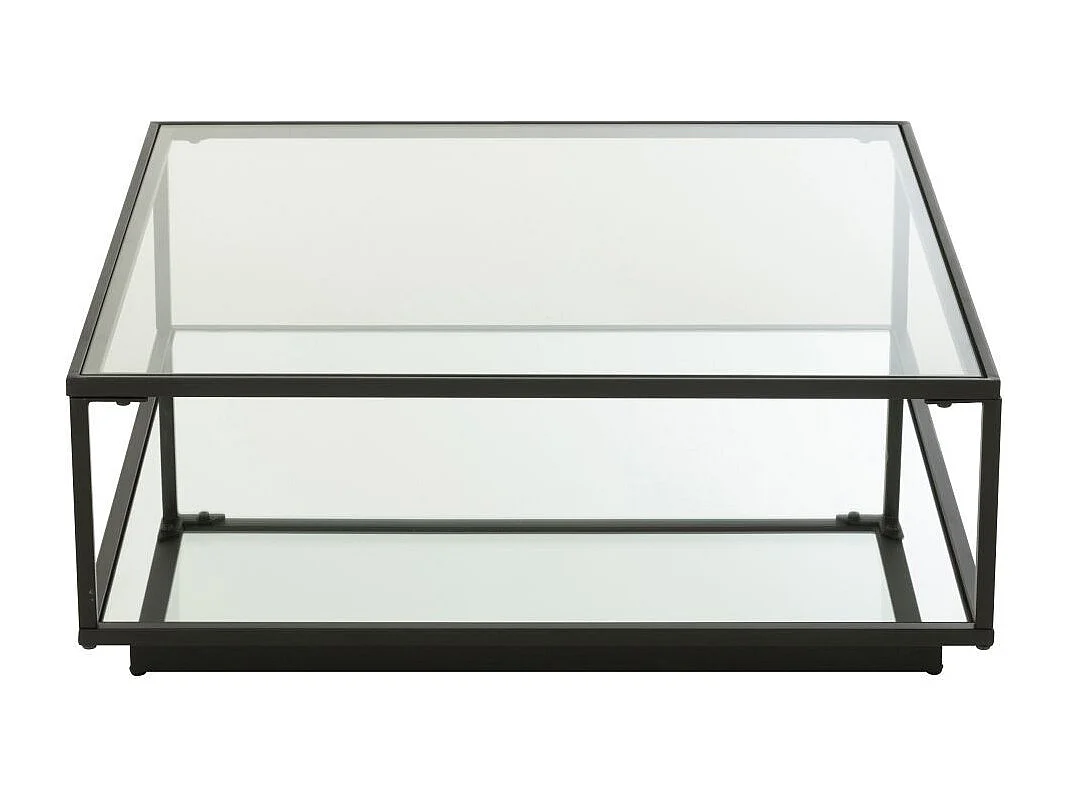 Table Basse en Verre "Lorie" 80cm Noir