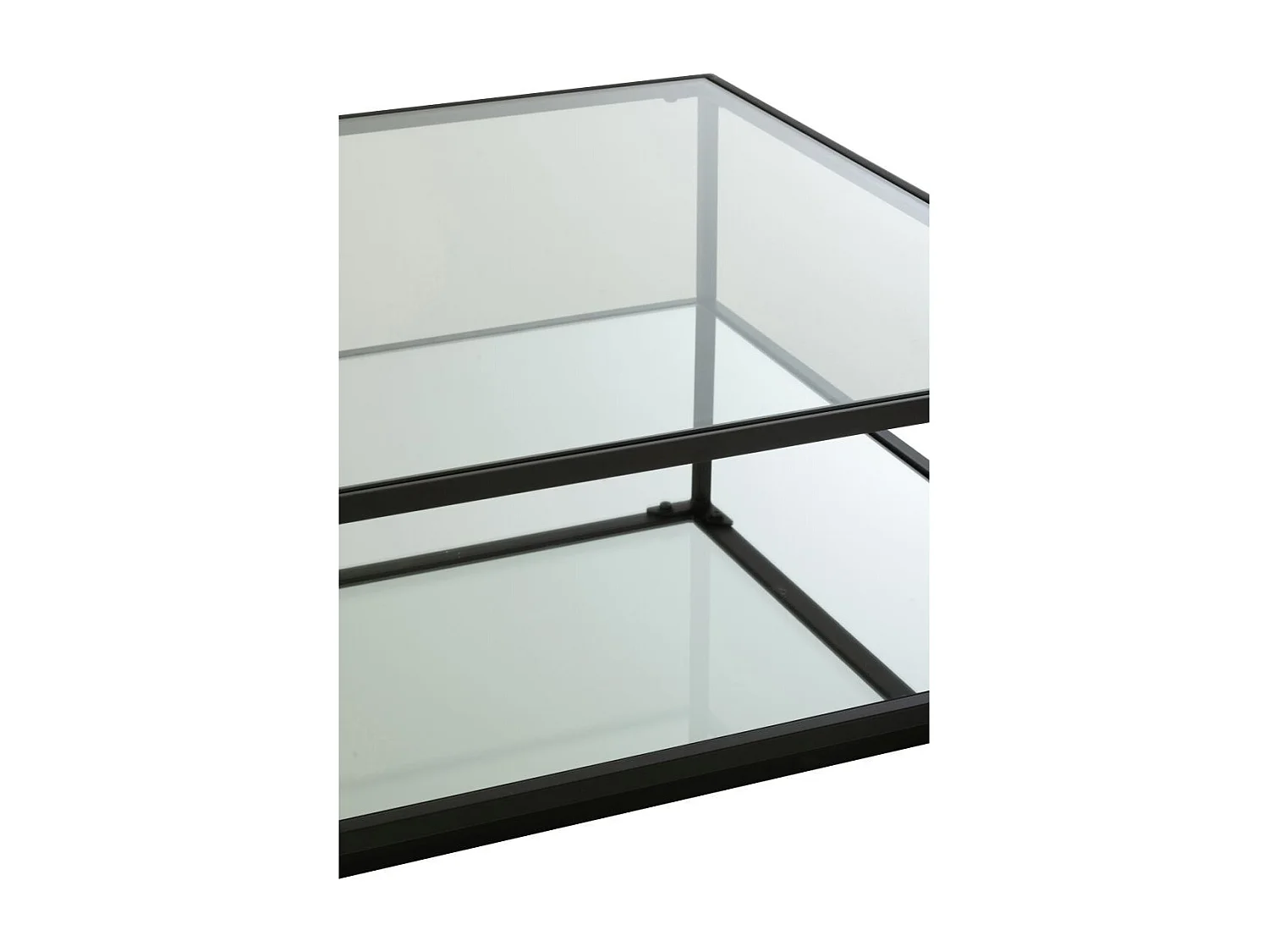 Table Basse en Verre "Lorie" 80cm Noir