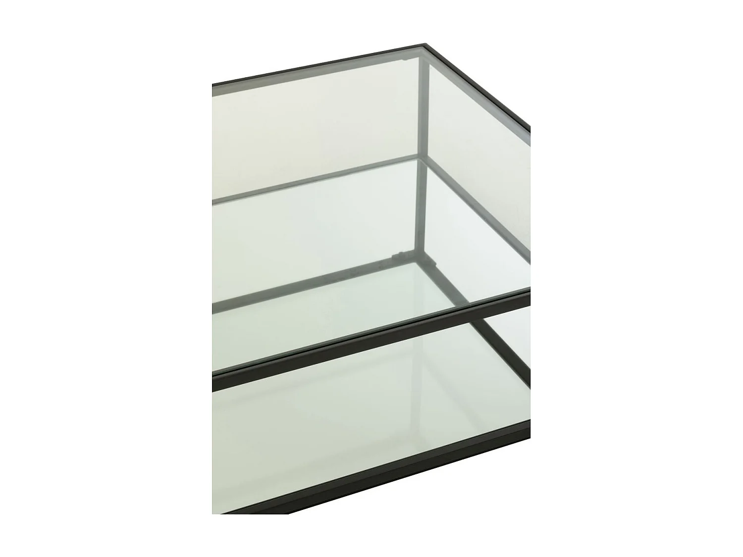 Table Basse en Verre "Lorie" 80cm Noir