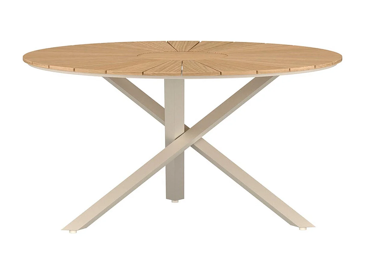 Table de Jardin Ronde "Mexico" 140cm Naturel & Beige