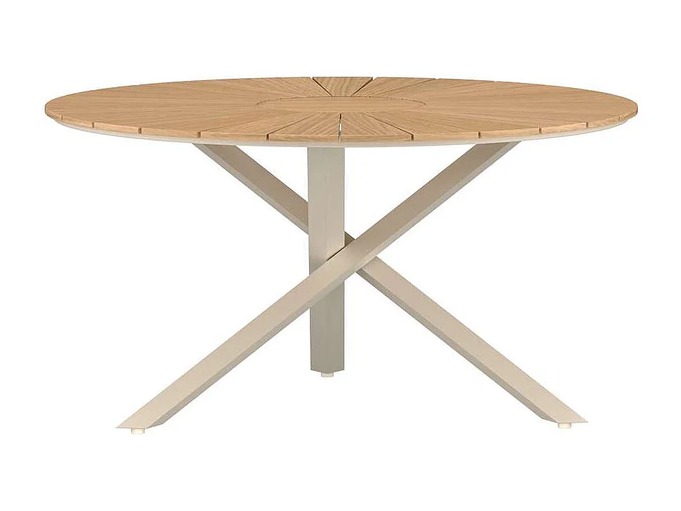 Table de Jardin Ronde "Mexico" 140cm Naturel & Beige