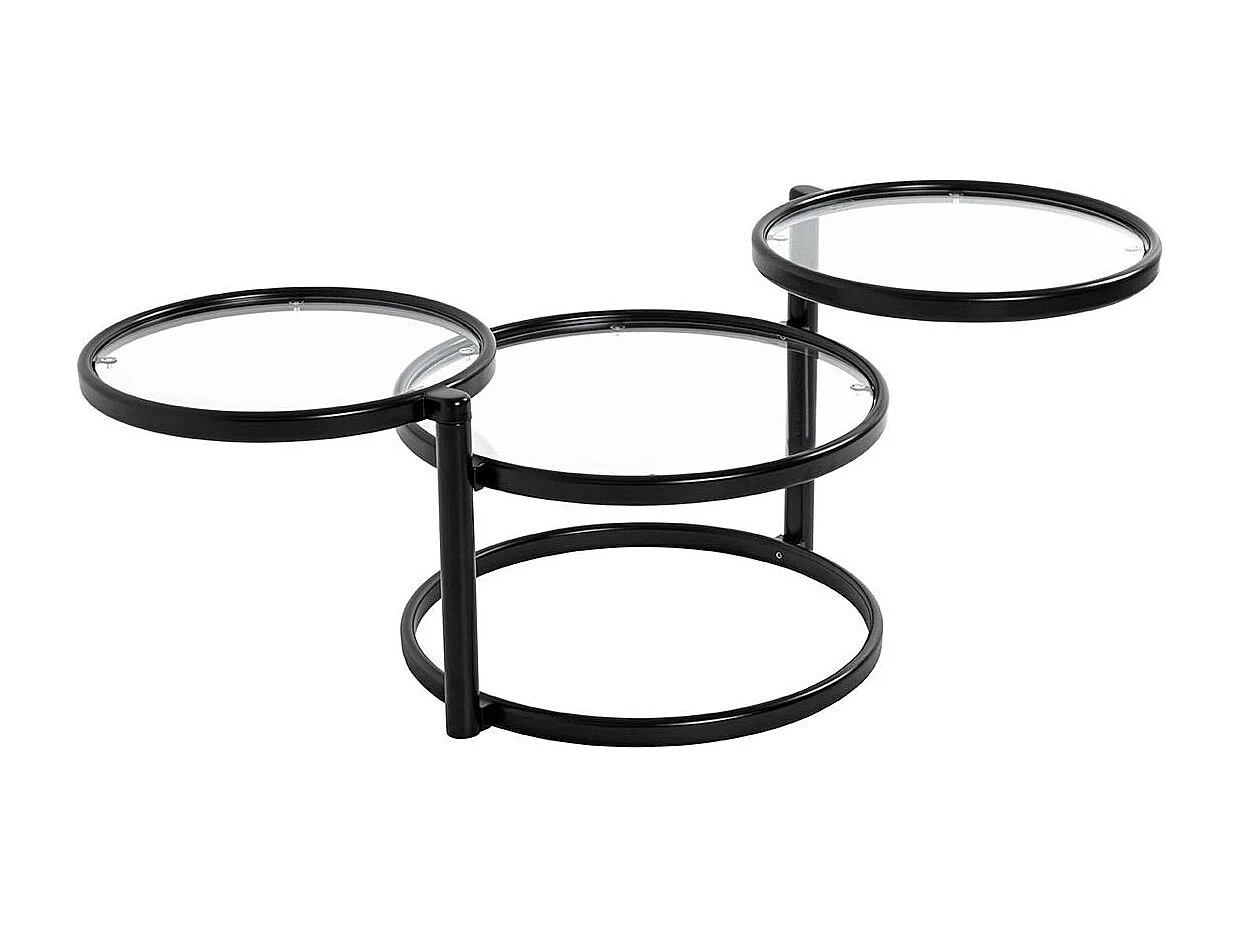Table Basse en Verre "Blaise" 140cm Noir