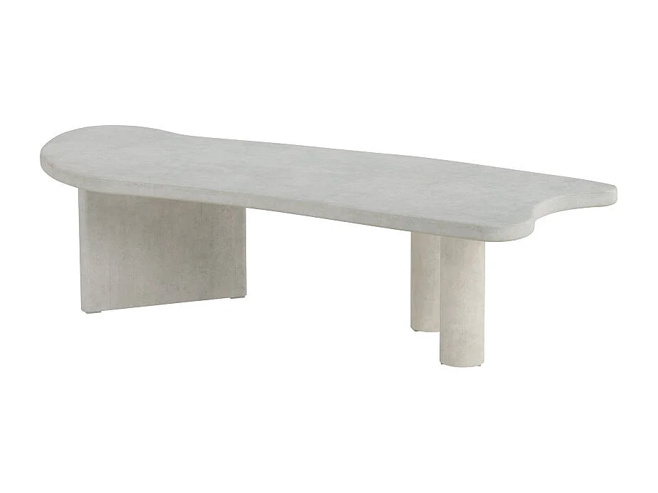 Table Basse Effet Béton "Polle" 160cm Gris Clair