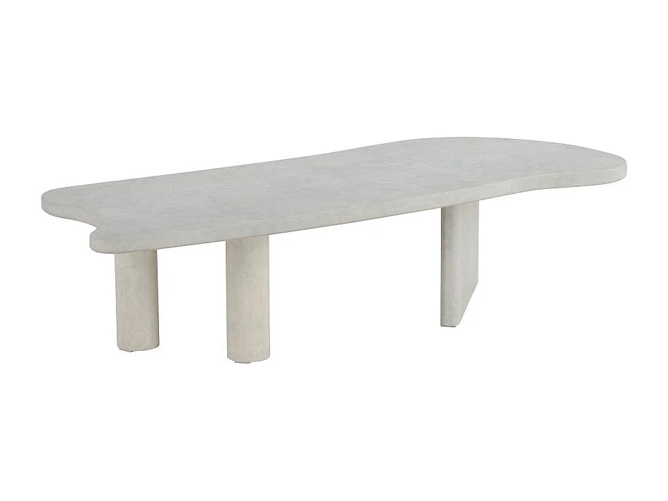 Table Basse Effet Béton "Polle" 160cm Gris Clair