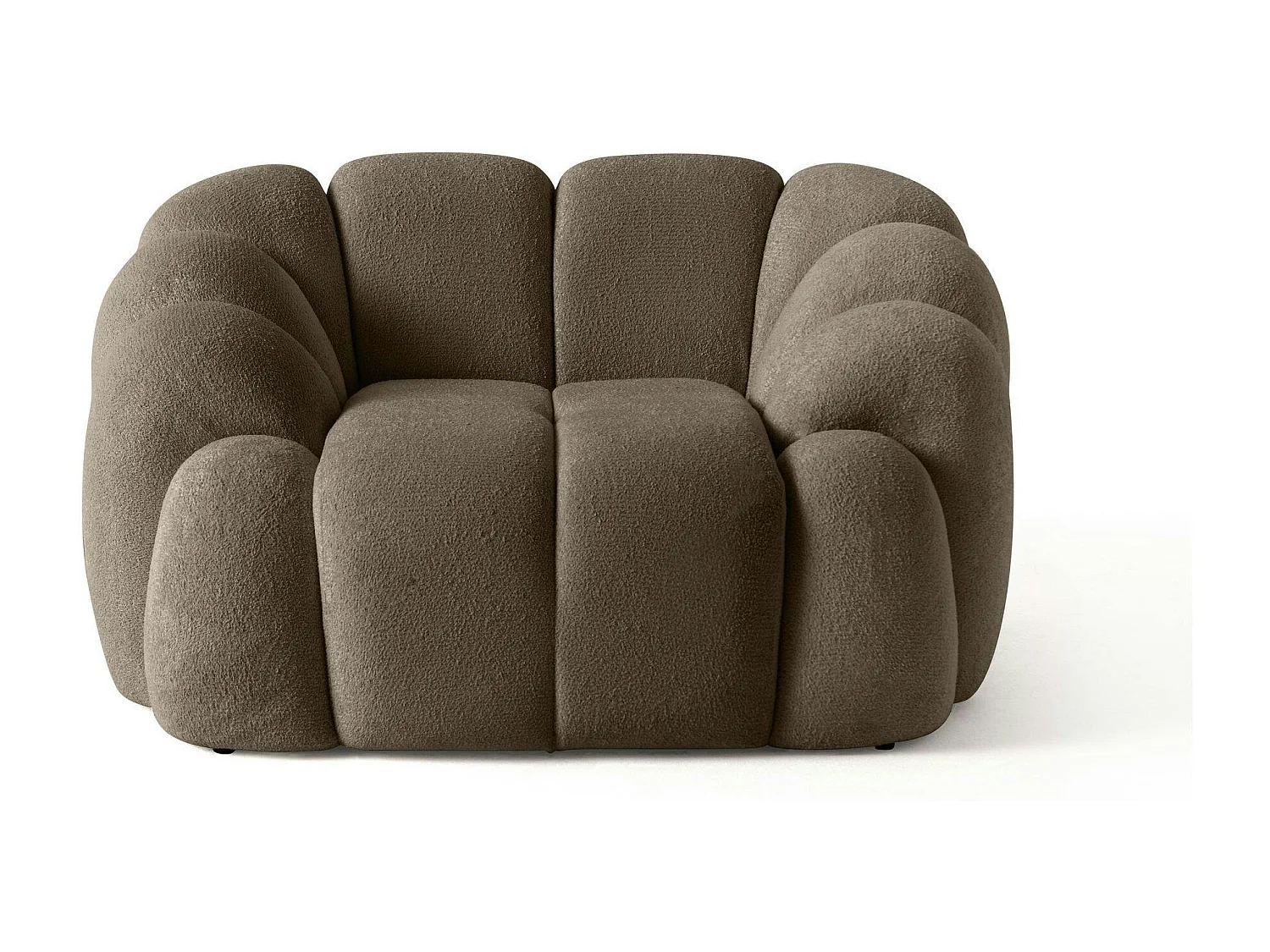 Fauteuil de salon taupe design arrondi ONDA