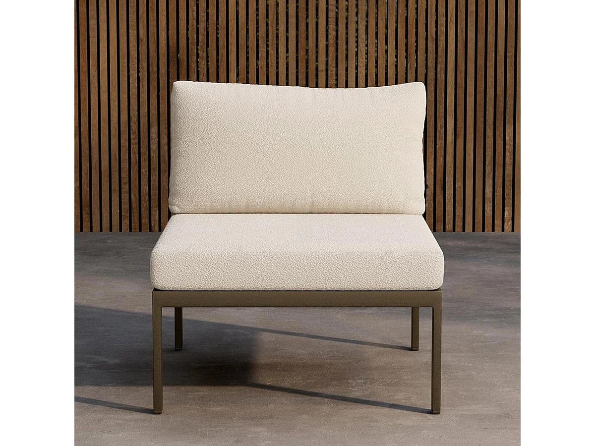 Module Canapé de Jardin Bouclette "Copacabana" 74cm Marron