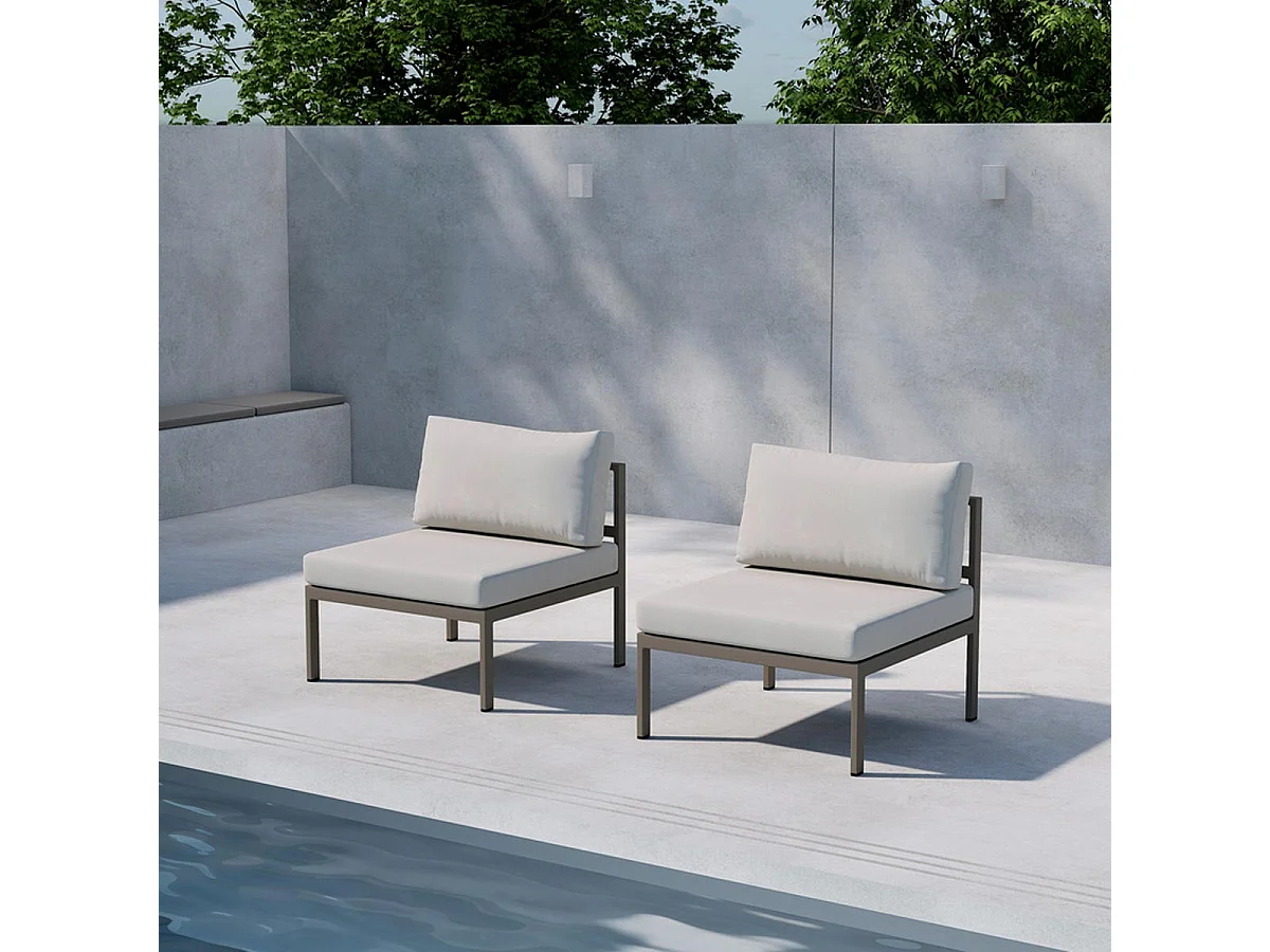 Module Canapé de Jardin "Copacabana" 74cm Marron