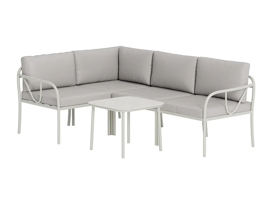 Salon de Jardin d'Angle "Hydra" 196cm Greige