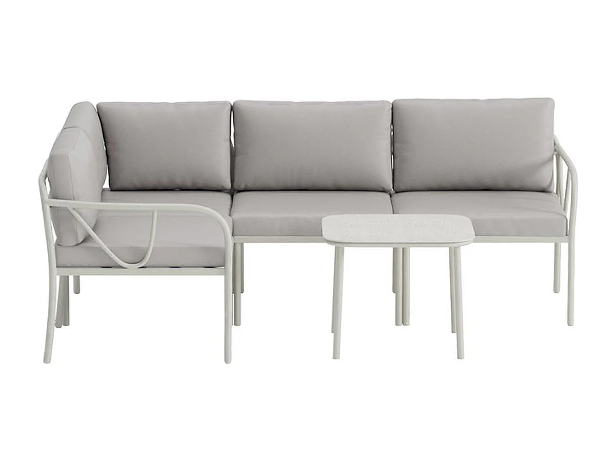 Salon de Jardin d'Angle "Hydra" 196cm Greige