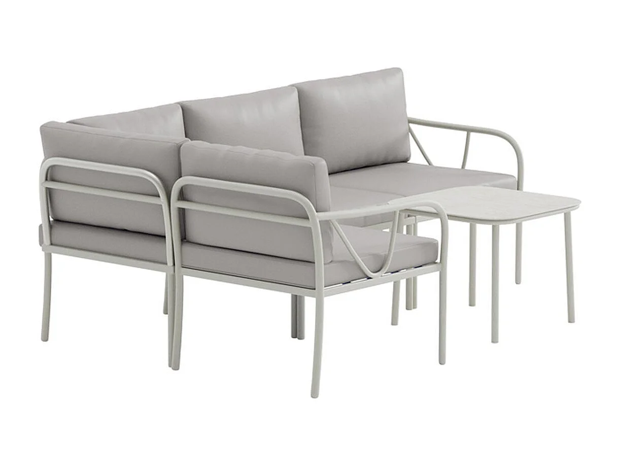 Salon de Jardin d'Angle "Hydra" 196cm Greige