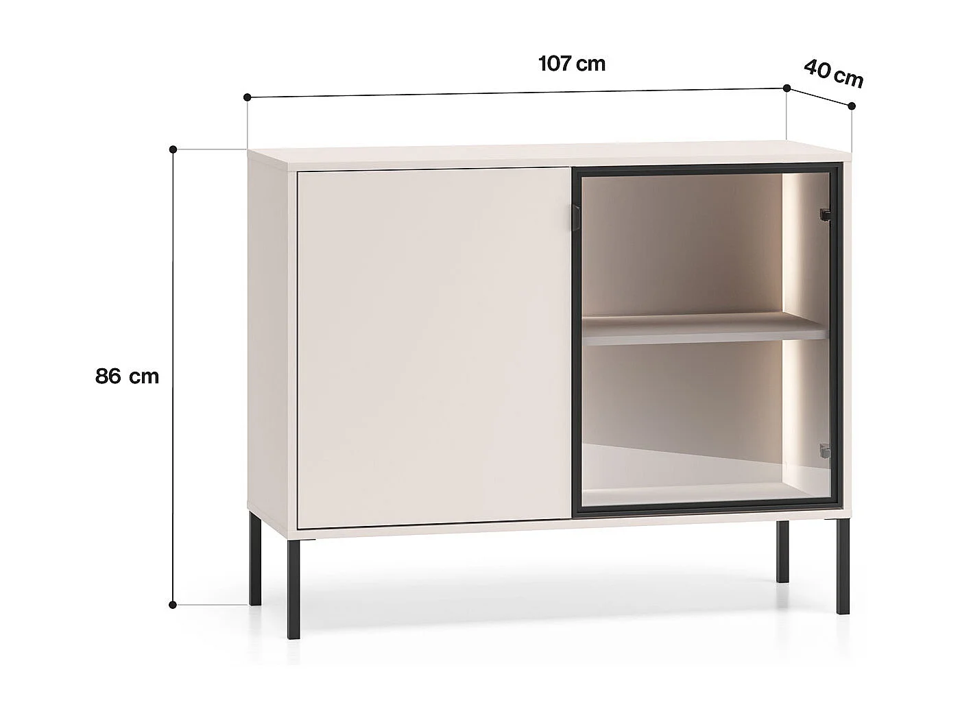 BUFFET Barnee cachemire 107 / 40 / 86 cm
