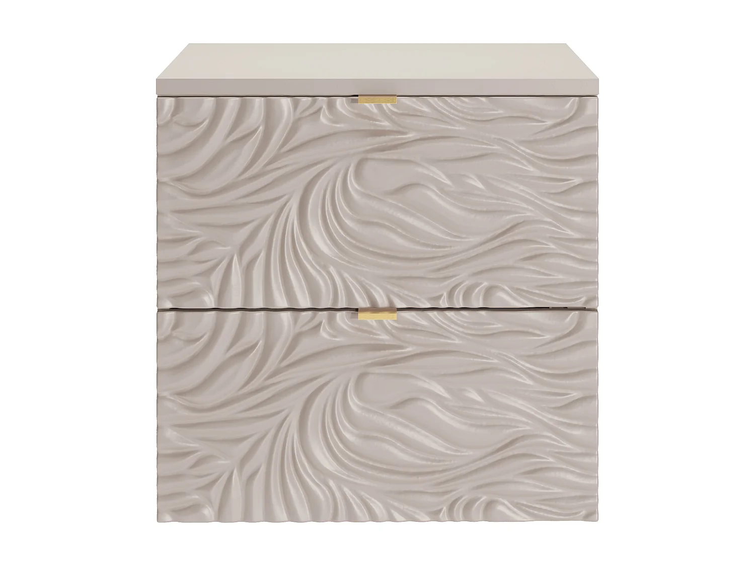 Texturierter Hänge-Waschtischunterschrank mit Ablage – Beige – 60 cm – RINAREL