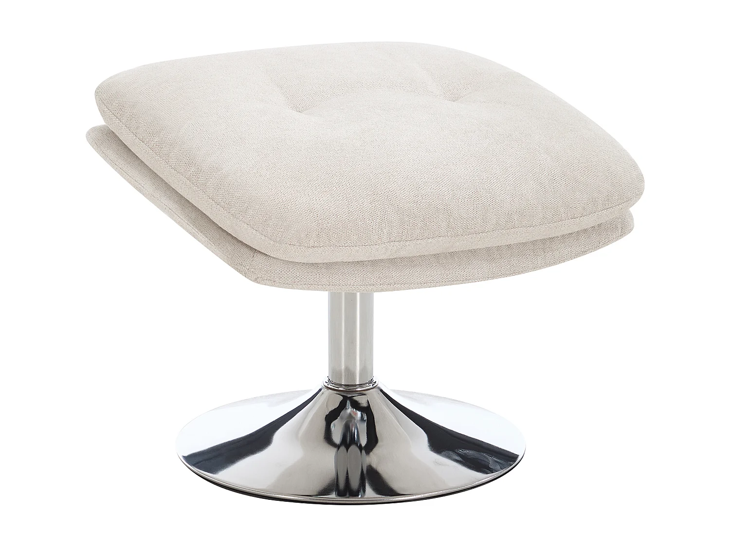 Fauteuil pivotant avec repose-pieds en tissu beige LEROKA