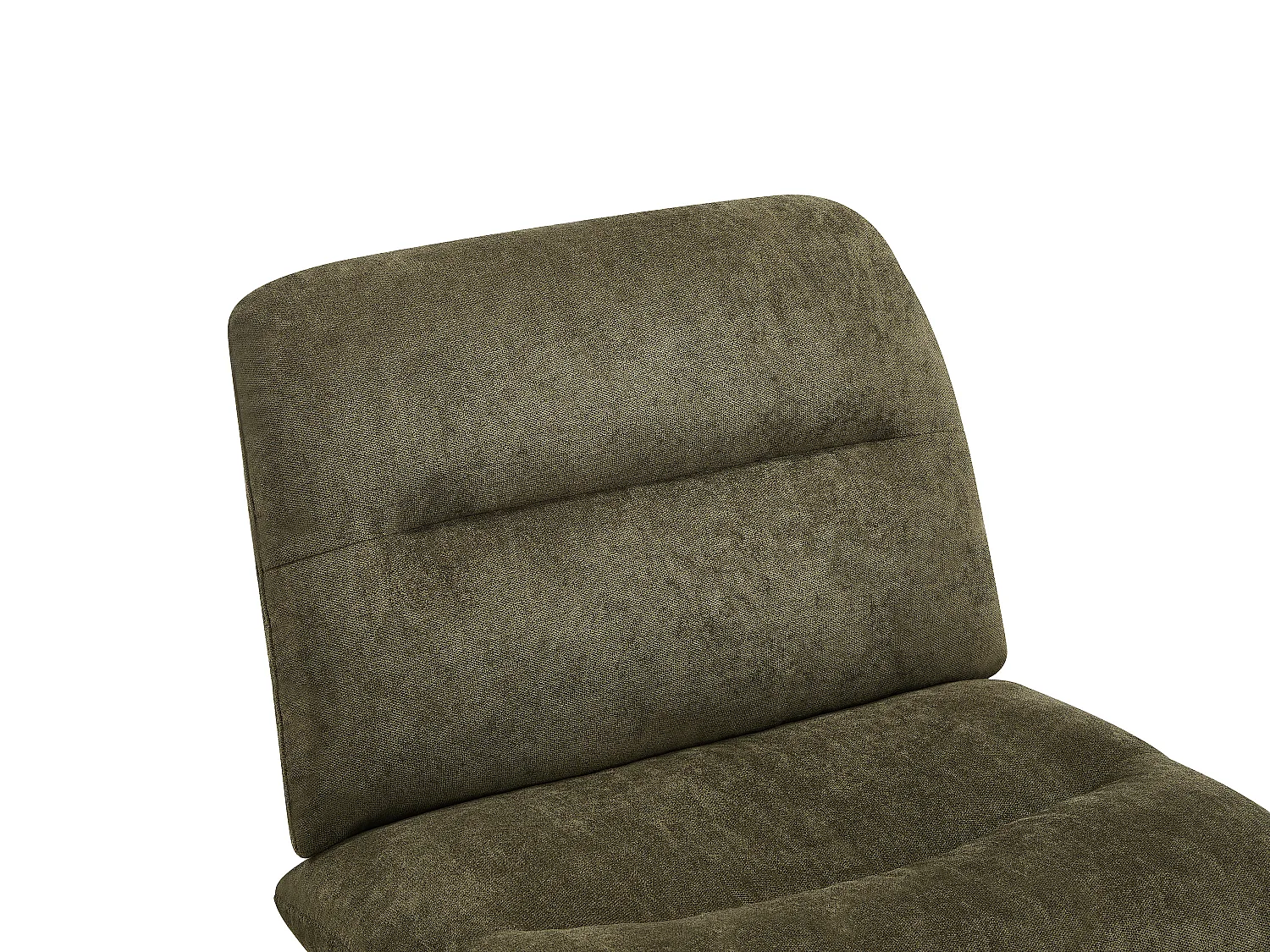 Fauteuil pivotant avec repose-pieds en tissu vert kaki LEROKA