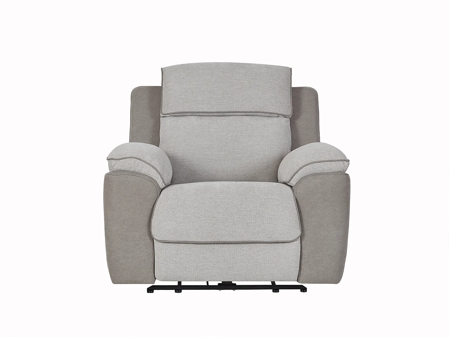 Fauteuil relax électrique en tissu gris clair et simili gris MEPONA