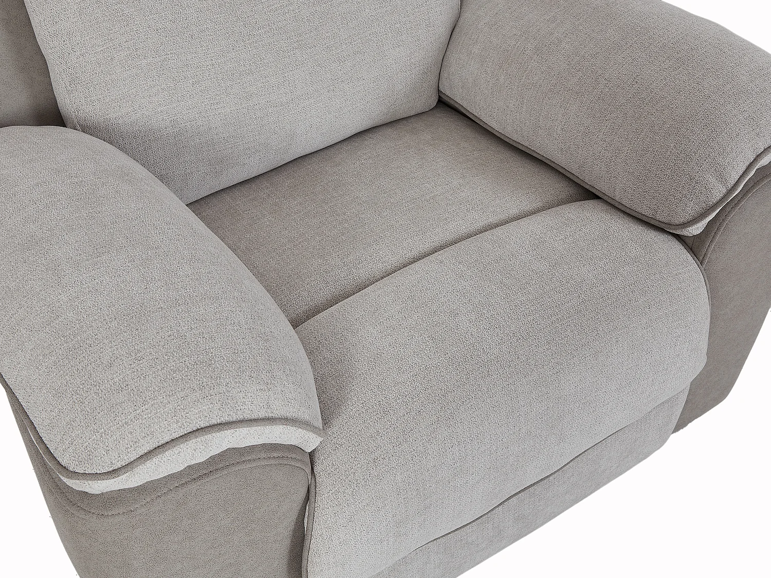 Fauteuil relax électrique en tissu gris clair et simili gris MEPONA