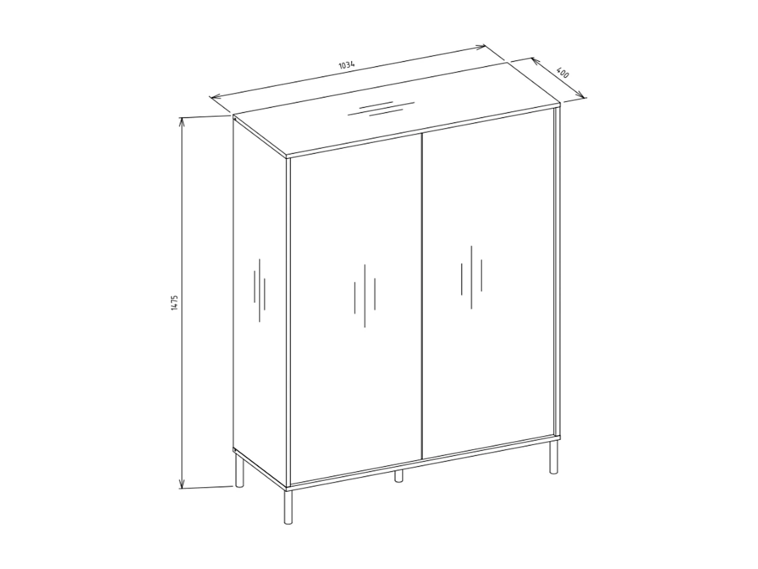 Buffet, chêne Artisan, 103,5 x 147,5 x 40 cm