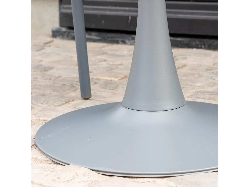 Ensemble haut de jardin en résine et acier 2p Gris ANDREA