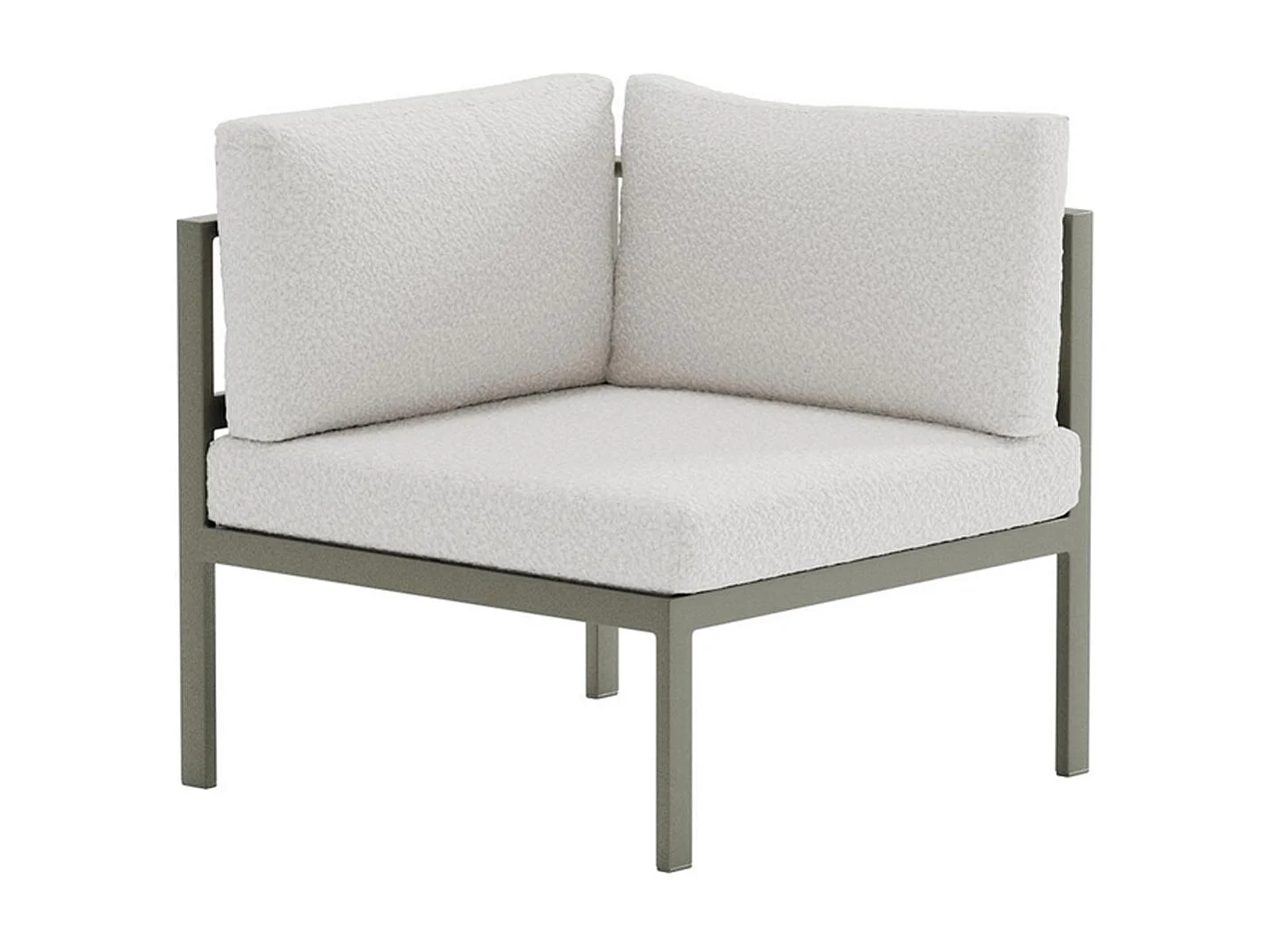 Module Canapé d'Angle de Jardin Bouclette "Copacabana" 74cm Marron