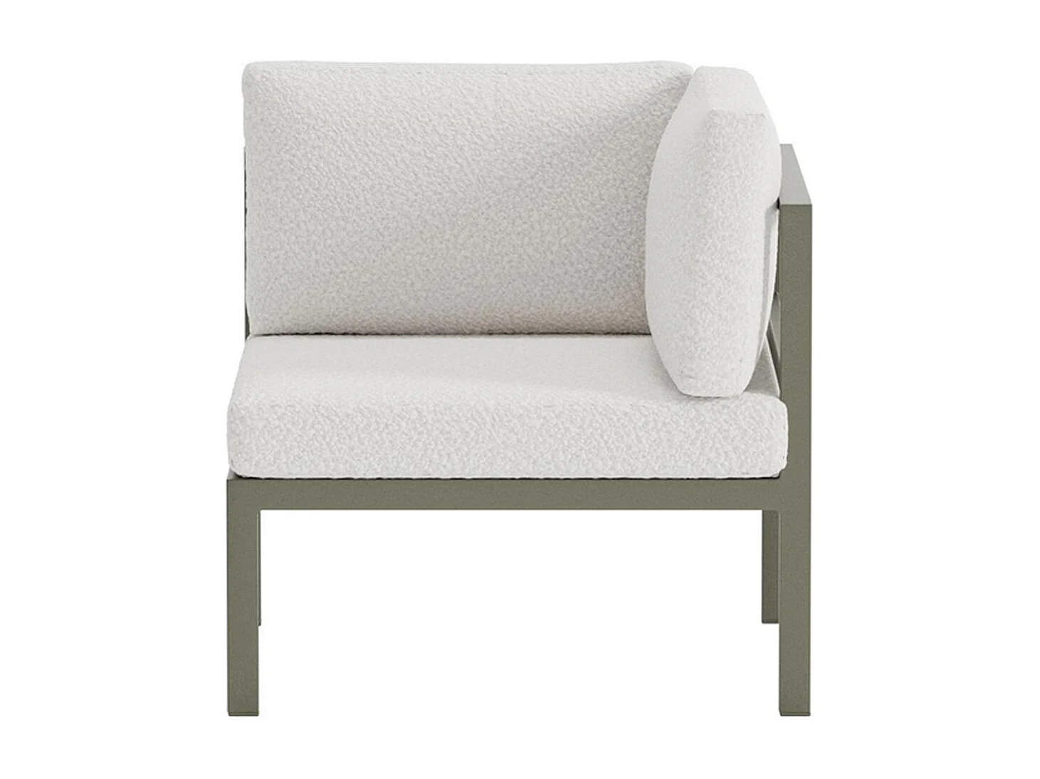 Module Canapé d'Angle de Jardin Bouclette "Copacabana" 74cm Marron