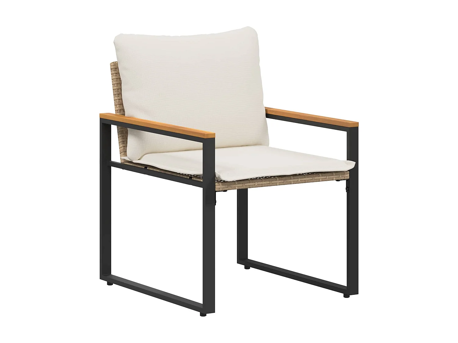 Juegos de muebles con cojín 3 pcs Beige y crema Ratán