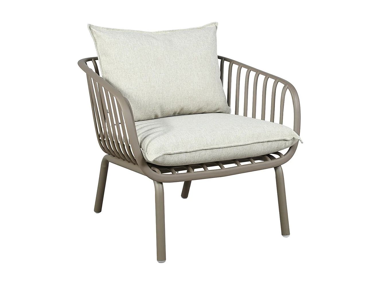 Ensemble bas de jardin en résine et acier 4p Marron MARINA