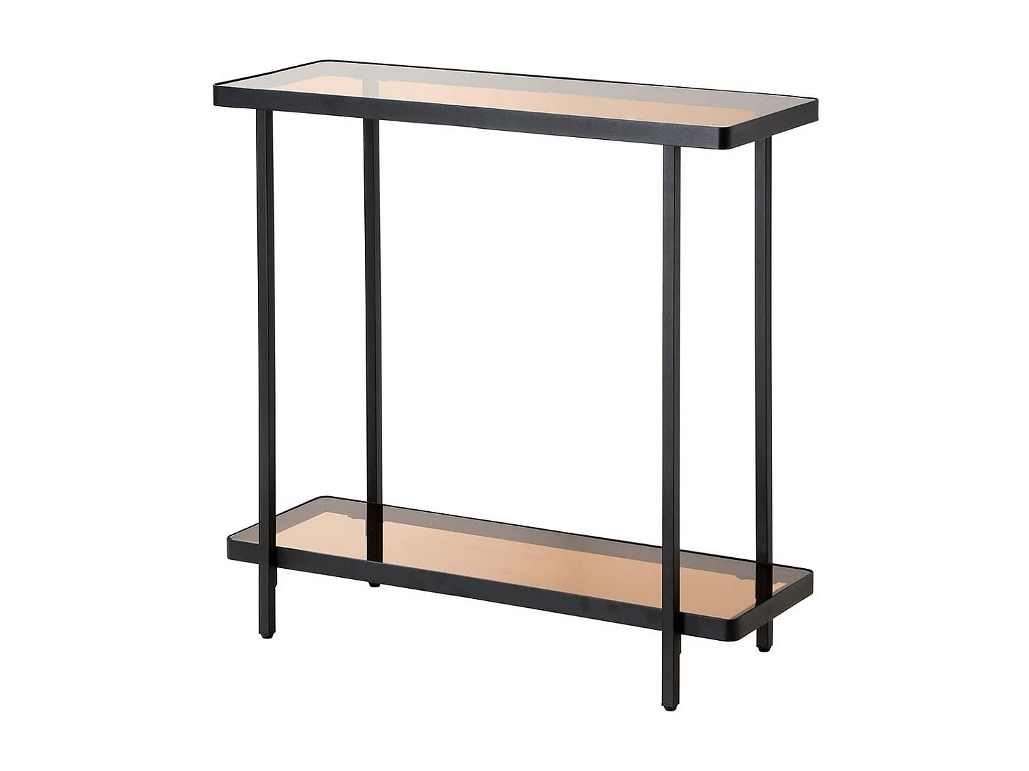 Console avec deux plateaux en verre fumé L80 cm - ORA