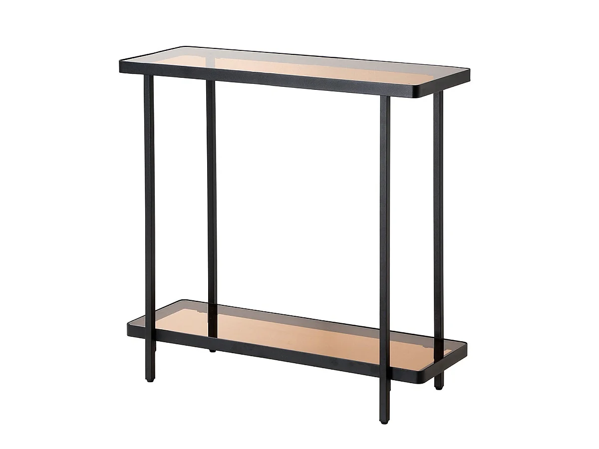 Konsole mit zwei Ablagen aus getöntem Glas B80 cm - ORA