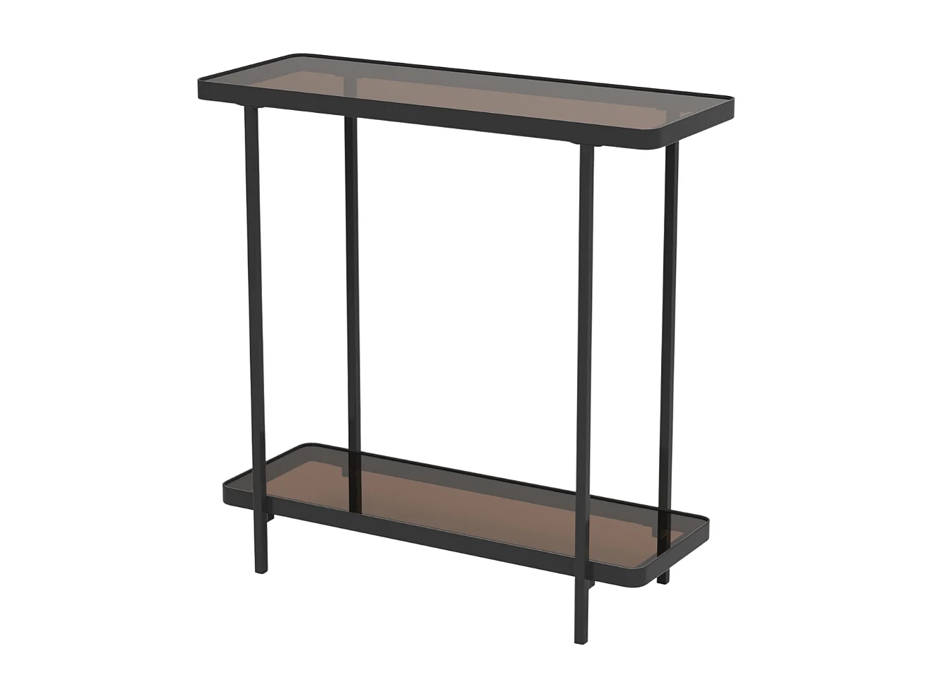 Console avec deux plateaux en verre fumé L80 cm - ORA