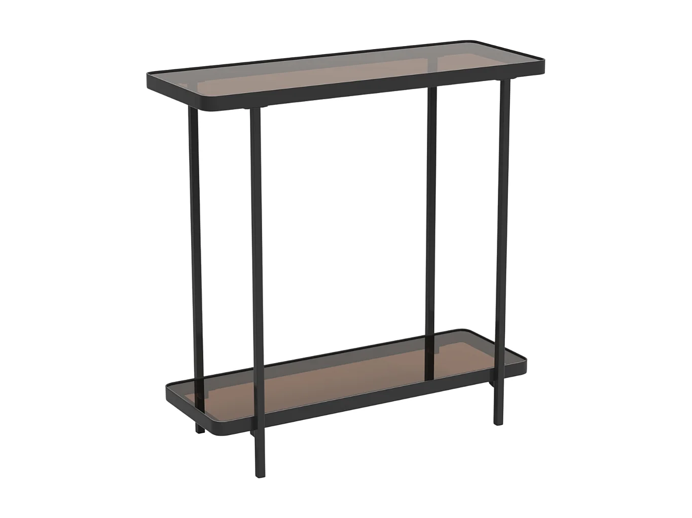 Console avec deux plateaux en verre fumé L80 cm - ORA