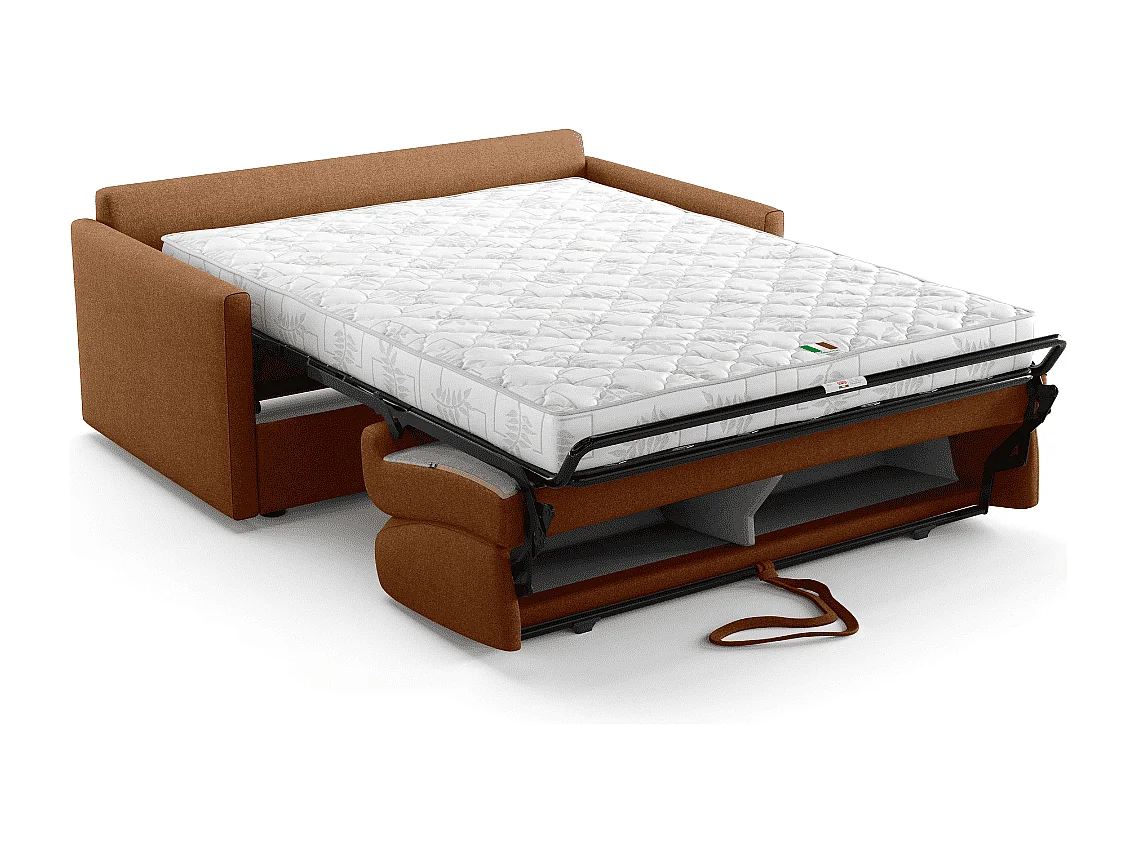 Rozkładana sofa 3-osobowa w tkaninie z materacem 14 cm - COSENZA