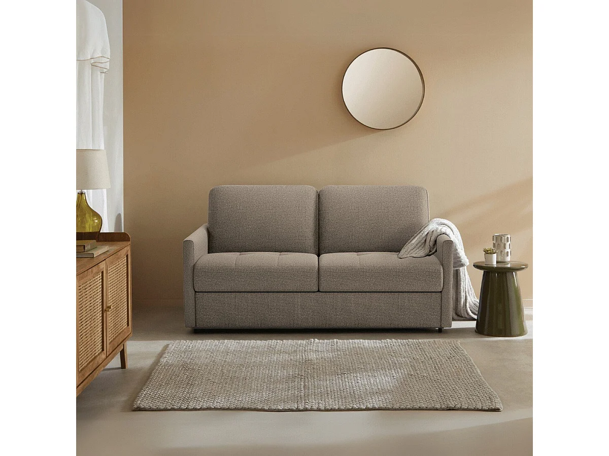 Sofá-cama de 3 lugares em tecido com colchão de 14cm - COSENZA