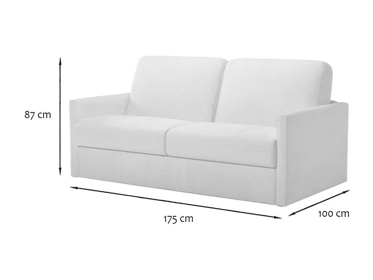 Sofá-cama de 3 lugares em tecido com colchão de 14cm - COSENZA