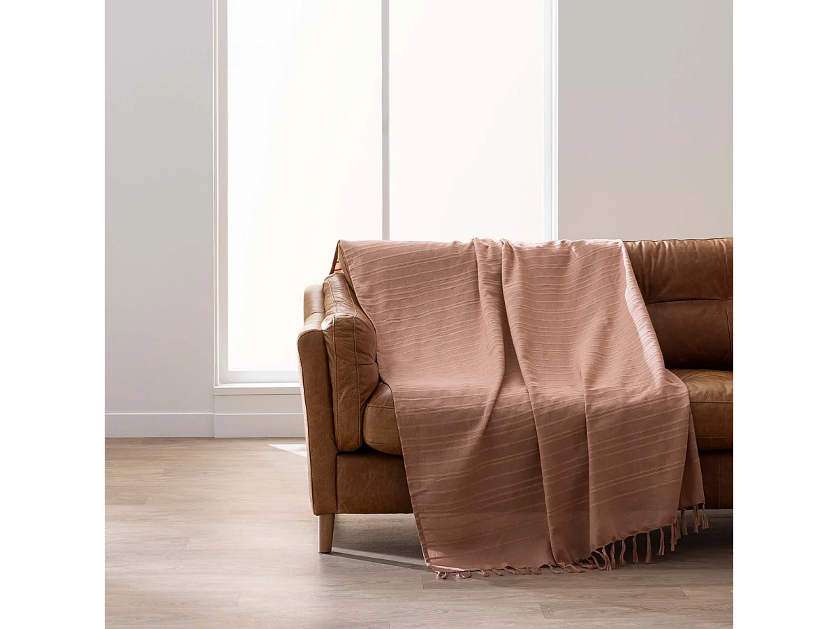 Plaid à Franges "Lilia" 240x260cm Mocha