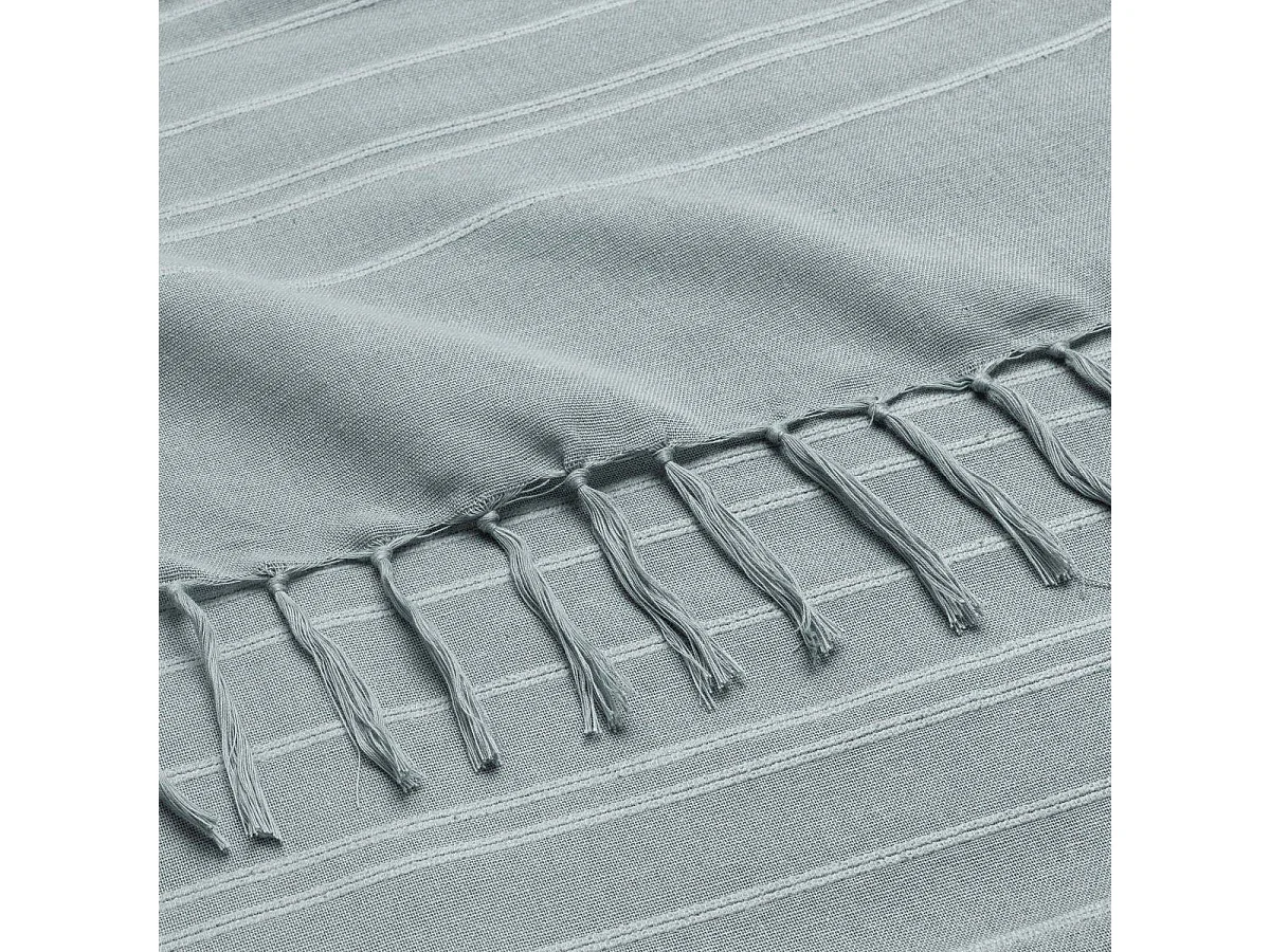 Plaid à Franges "Lilia" 240x260cm Vert Sauge