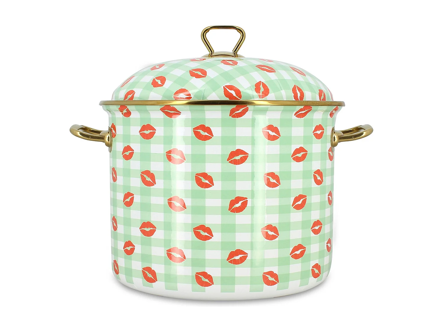 Menastyl - Marmite Vichy Bisous 24cm En Acier émaillé