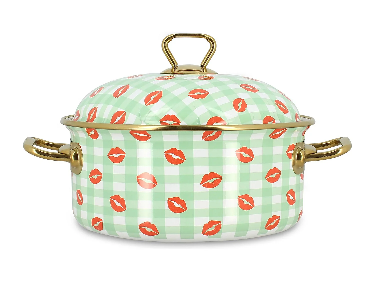 Menastyl - Faitout Vichy Bisous 20cm En Acier émaillé