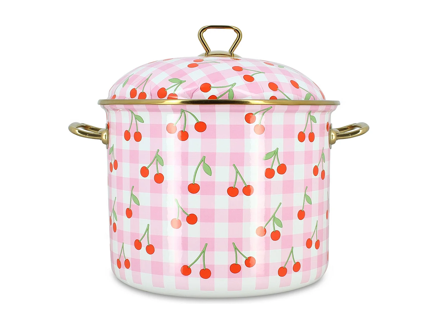 Menastyl - Marmite Vichy Cerise 24cm En Acier émaillé