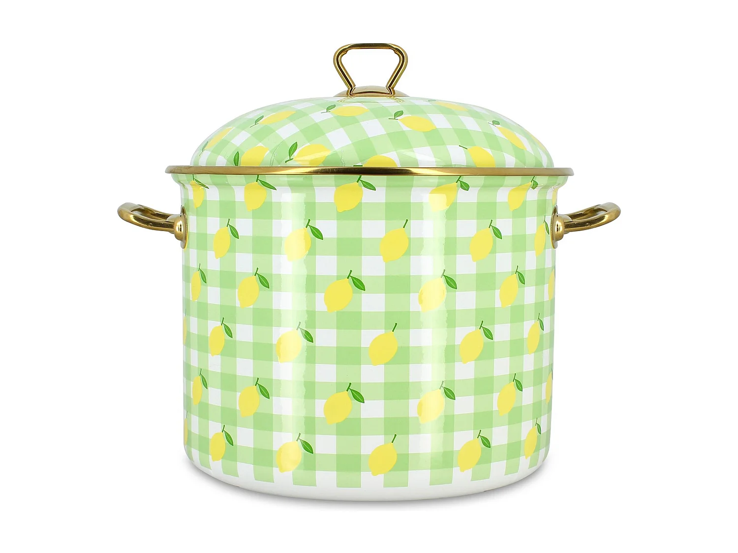 Menastyl - Marmite Vichy Citron 24cm En Acier émaillé