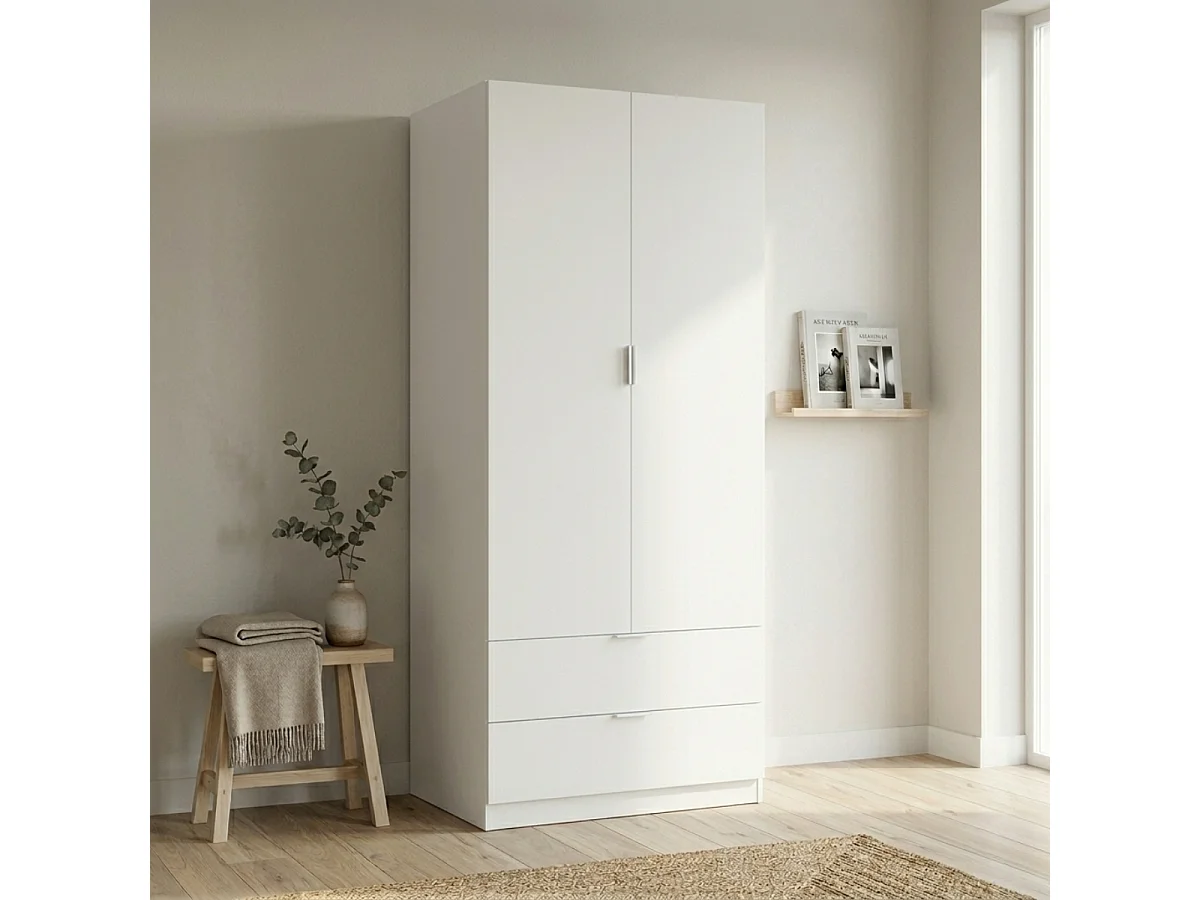 Schrank 2 Türen 2 Schubladen, H180 cm - DARION