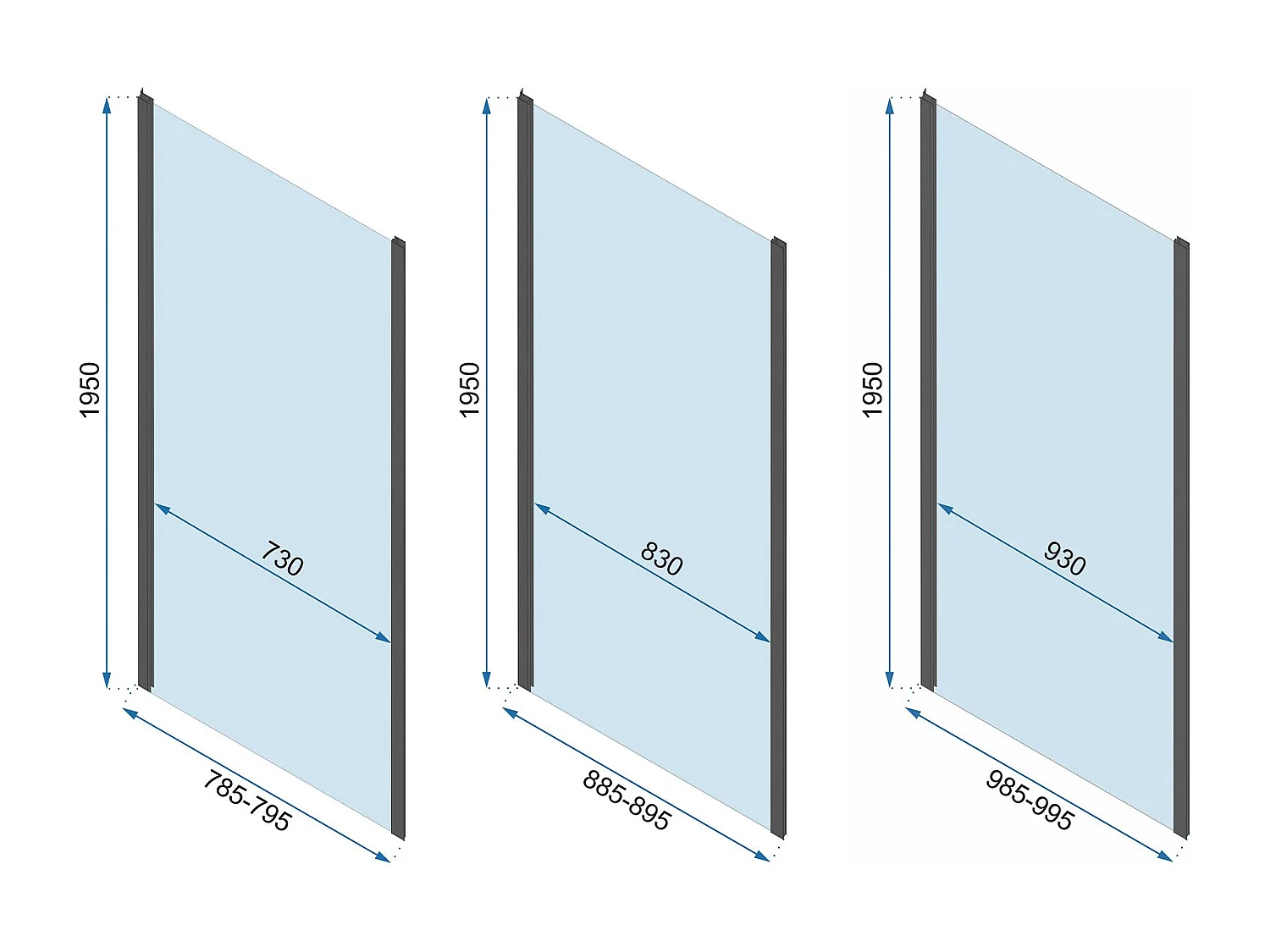 Rea RAPID SLIDE 140x90 brusekabine til væg, krom, 140X90X195CM