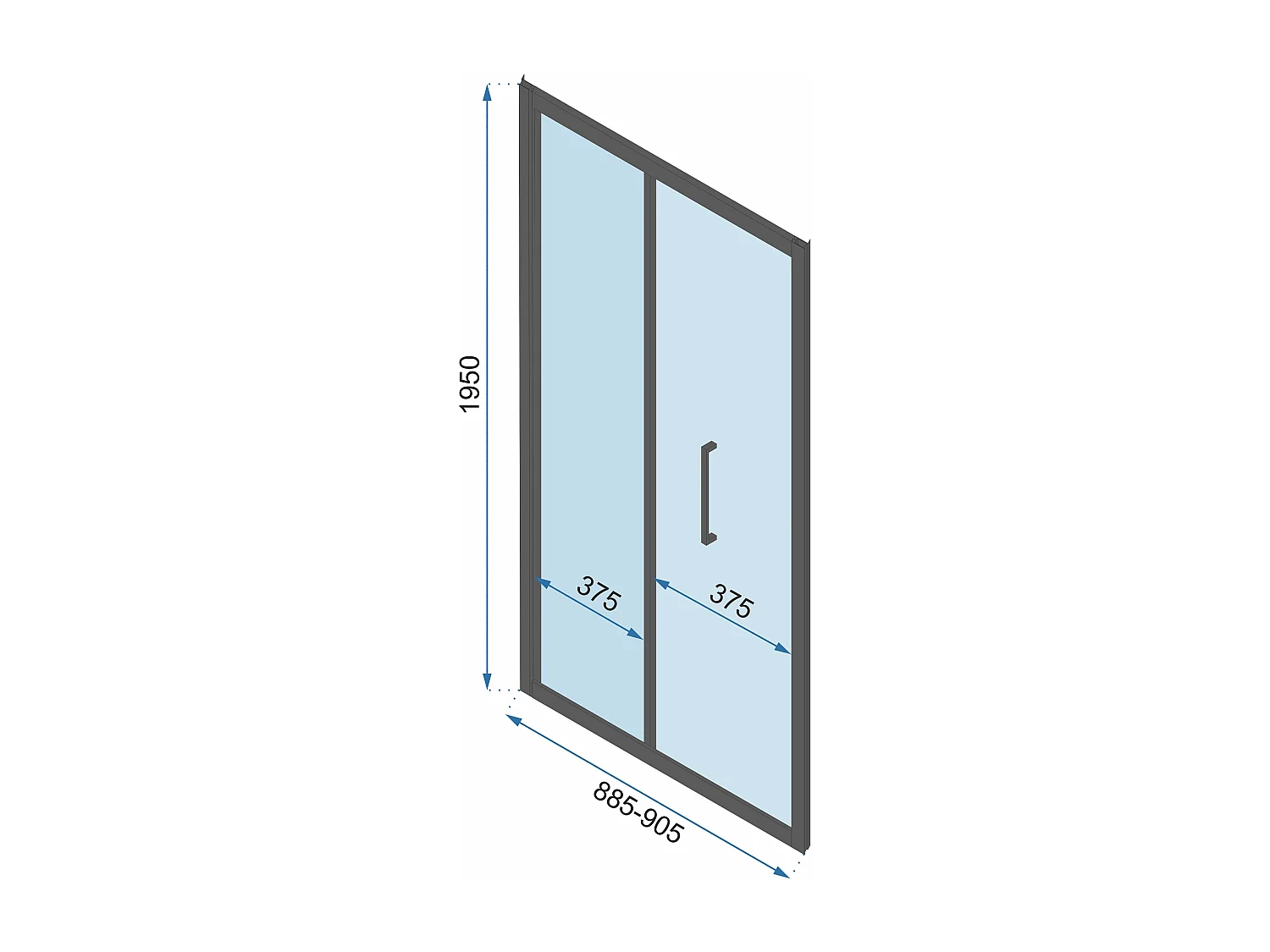 väggduschkabin Rea RAPID FOLD svart 90x90