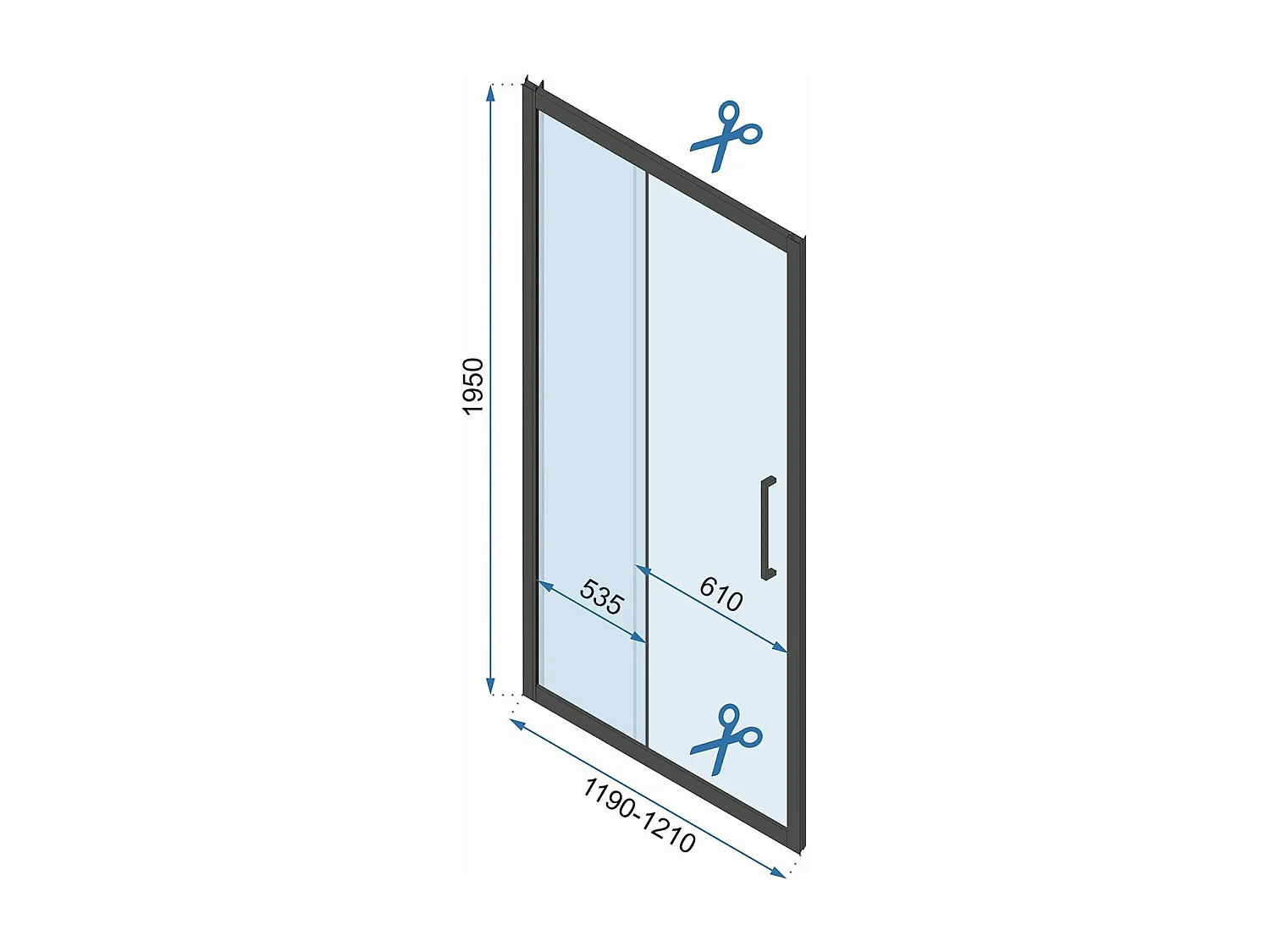 Rea RAPID SLIDE 150x100 brusekabine til væg, krom, 150X100X195CM