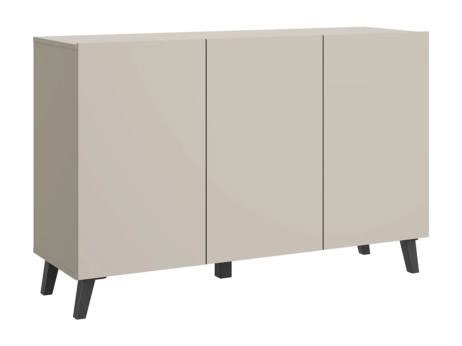 Commode moderne 120 cm sur pieds pour salon beige cachemire minimaliste