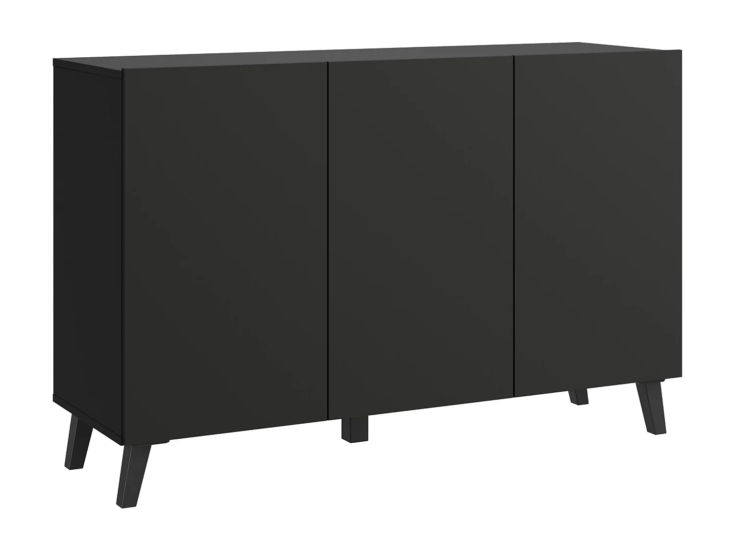 Commode moderne 120 cm sur pieds pour salon noir graphite minimaliste