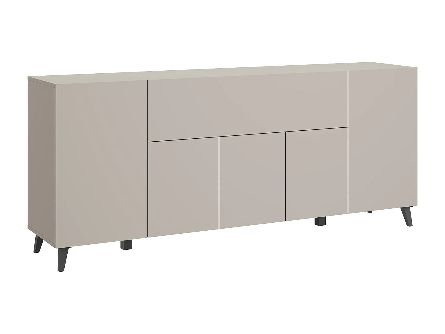 Commode moderne 180 cm sur pieds pour salon beige cachemire minimaliste