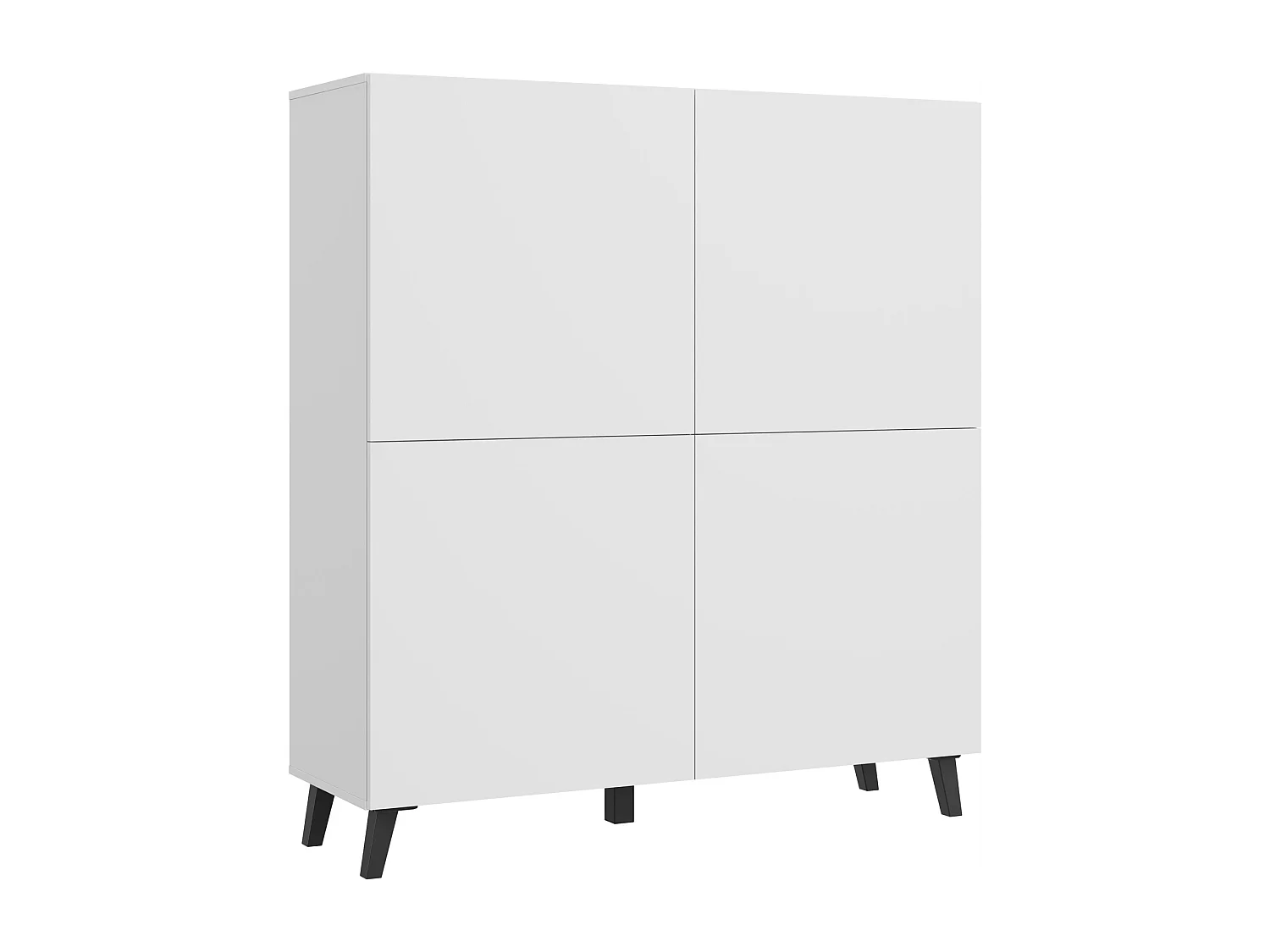 Commode haute moderne 120 cm sur pieds pour salon blanc minimaliste